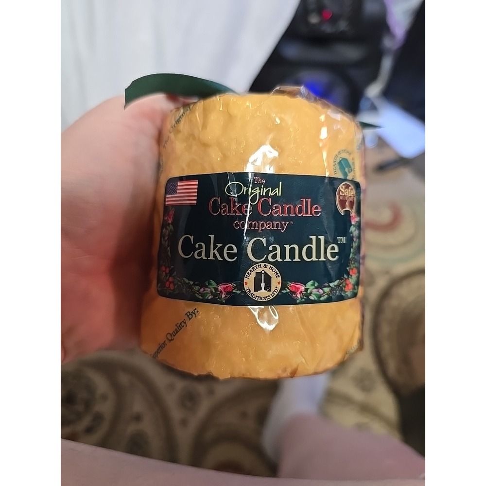 Vintage Lumi-Lite Original Cake Candle Vanilla Pound Cake Frosted Pillar 90s NEW